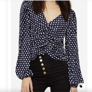 Topshop Spot Swirl Plisse Top